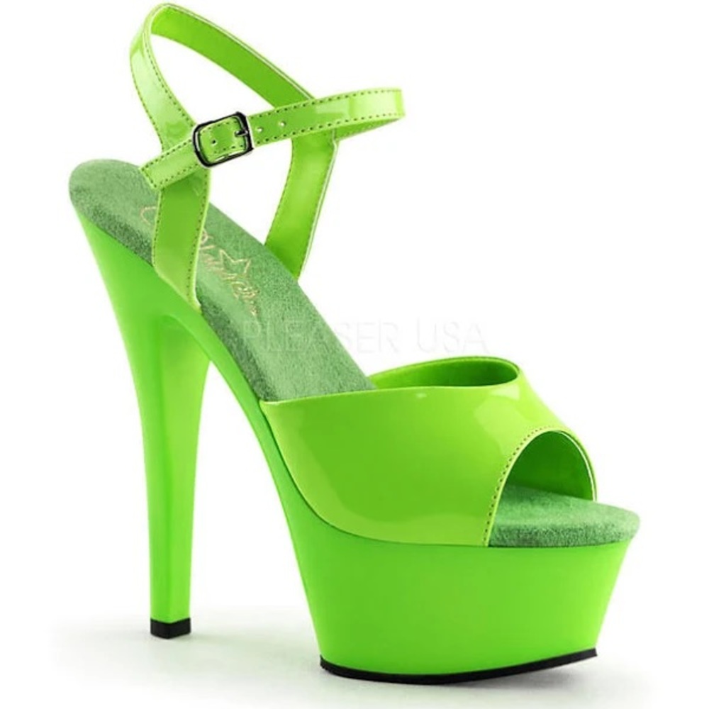 Sexy High Heels Shoes Neon Green Platform